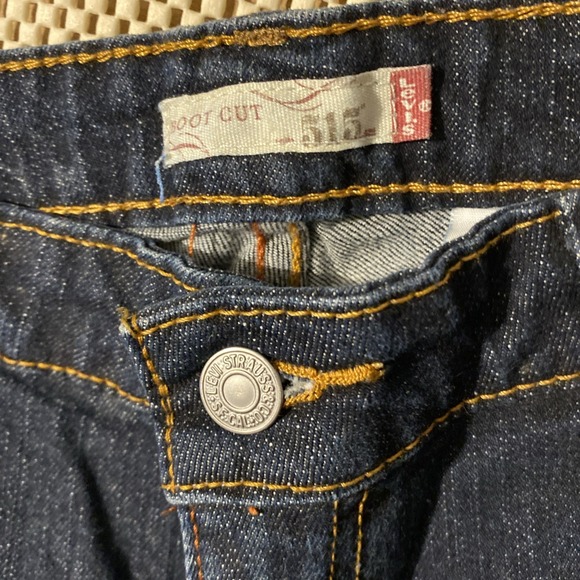Levi's 515 Bootcut Denim Jeans Womens Y2K Mid Rise Pockets Stretch Blue Size 16S - Picture 4 of 5